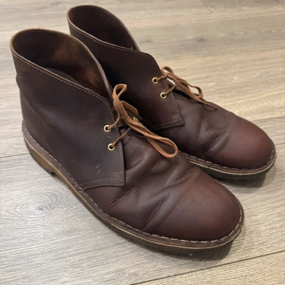 Clarks Originals Desert Boot Beeswax Leather Chukka Brown Mens 10.5